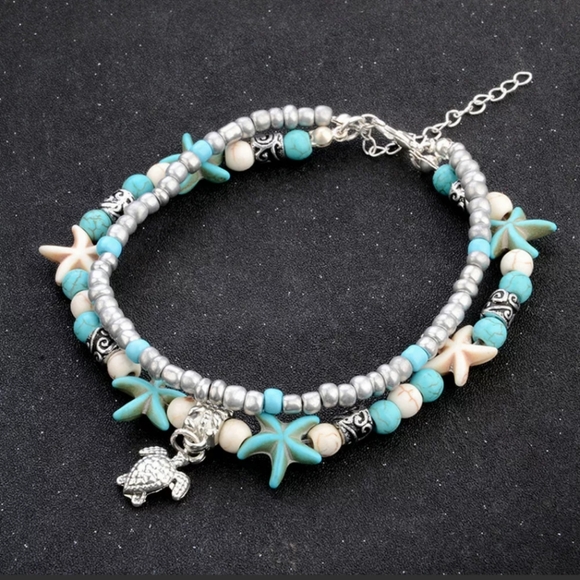 🚫 SOLD OUT. Turtle starfish anklet - Picture 5 of 8